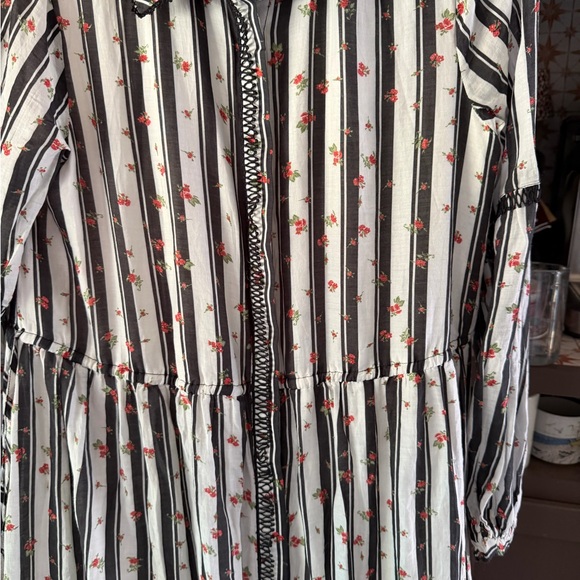 Anthropologie Black and White Striped Maxi Dress - Picture 6 of 12